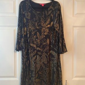 Gold and black floral Lilly dress